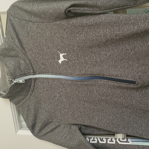 Pink Victoria's Secret Gray Pullover Sweater with Blue Ombree Zipper - Picture 2 of 6